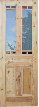 Made To Measure Original Reclaimed 4 Panel Glazed Bell Style Victorian Internal Door 000690