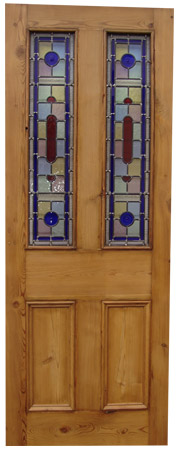 Made To Measure 2 Panel Internal Stained Glass Waxed Door 00058
