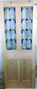 Handmade Reclaimed Pine Stained Glass Door Internal 127x300 