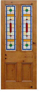 Louis Stained Glass Pine Door