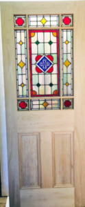 Stained Glass Interior Vestibule Door . OAK VENEER 000996 - Period Projects